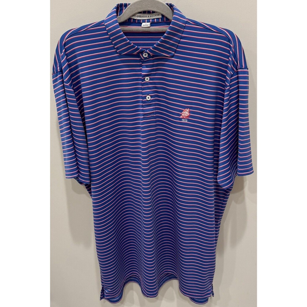 TEDESCO COUNTRY CLUB - HOLDERNESS & BOURNE Golf Shirt - Men's Size XL - Blue